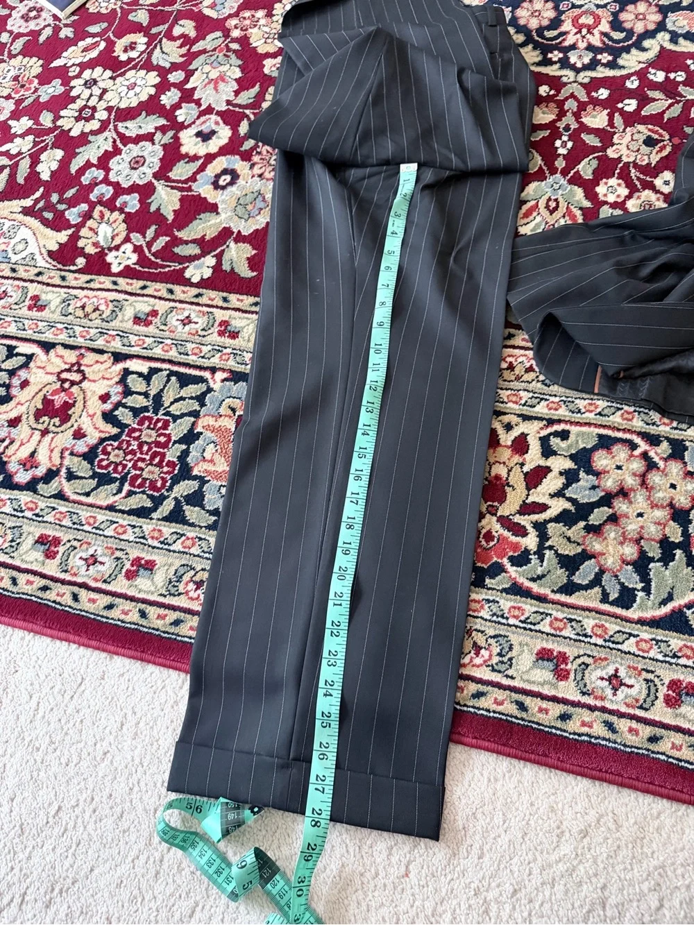 MICHAEL Michael Kors Black Pinstripe Two-Button Suit